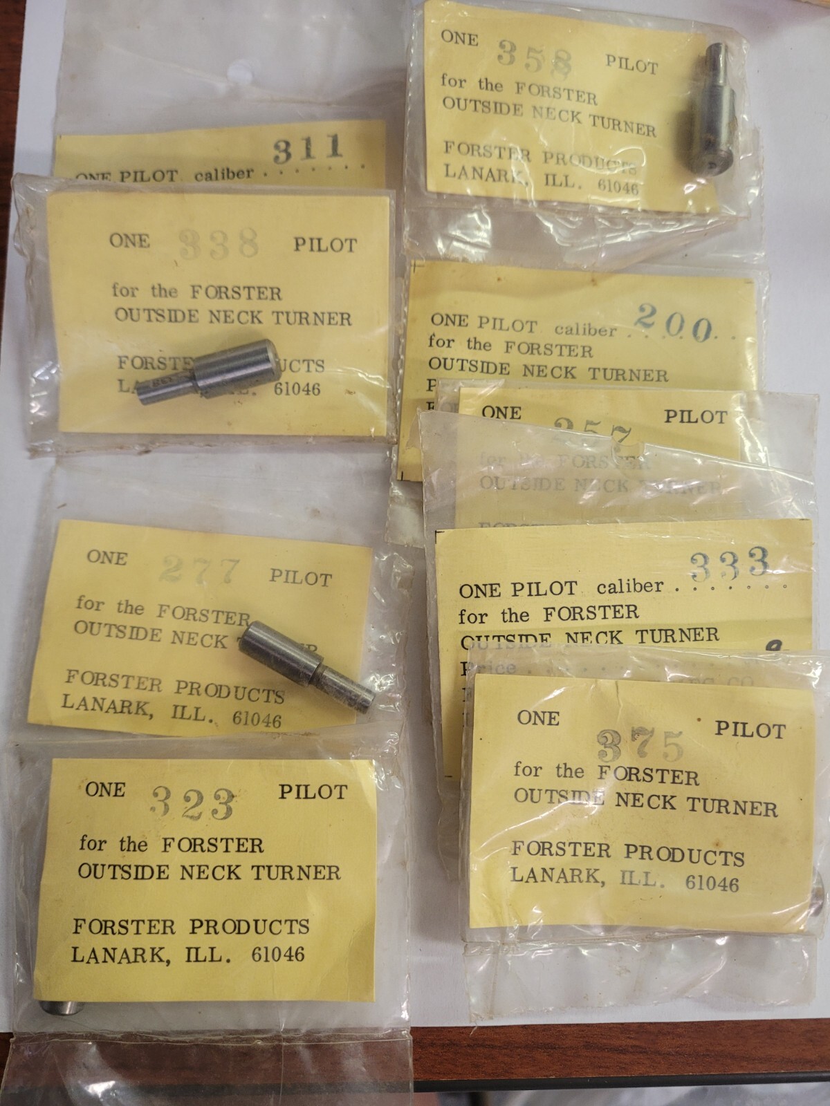 Forster Outside Neck Turner Pilots MULTIPLE SIZES **YOU PICK**