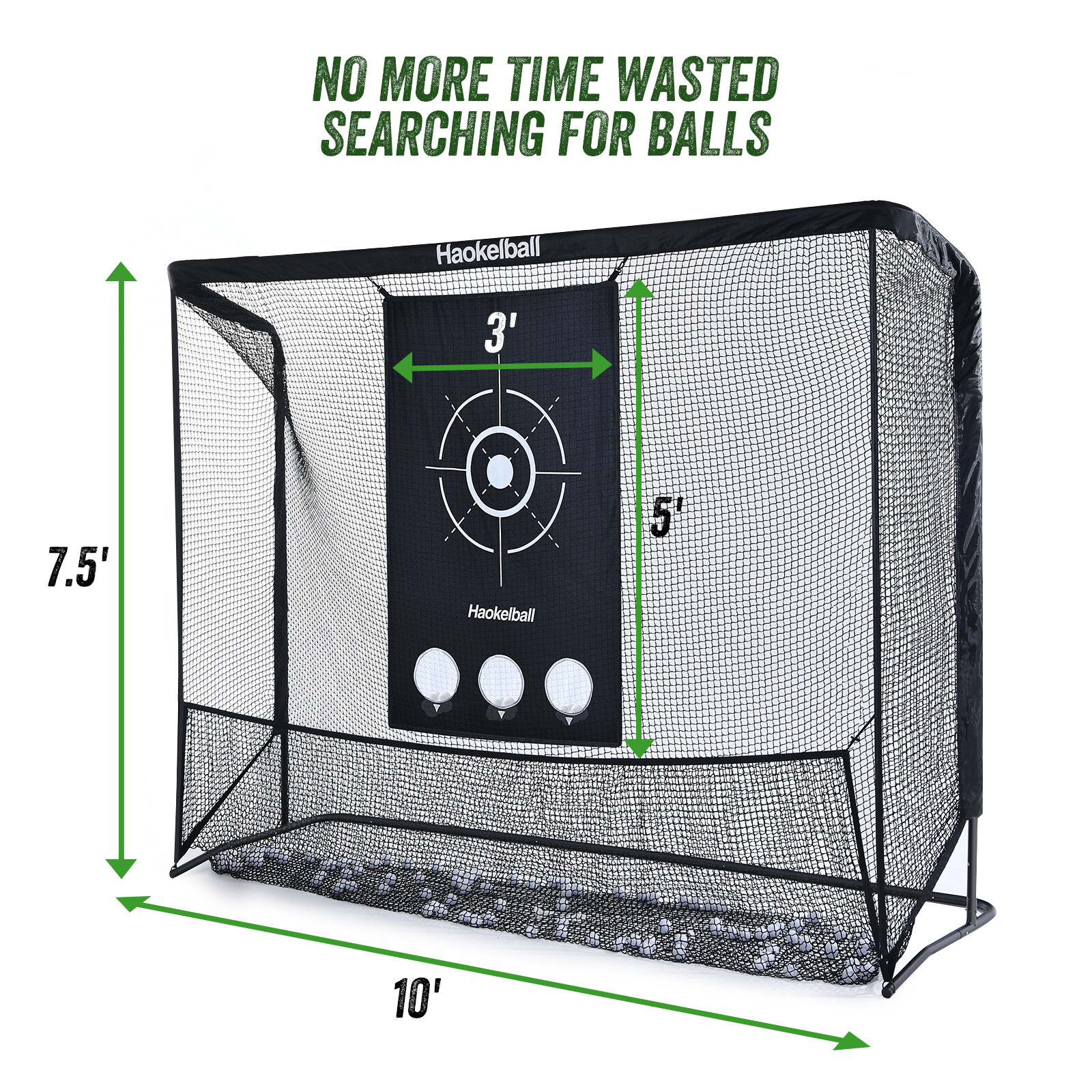 10x7.5ft Heavy Duty Golf Practice Net with Target Cloth Driving Golf Hitting Net