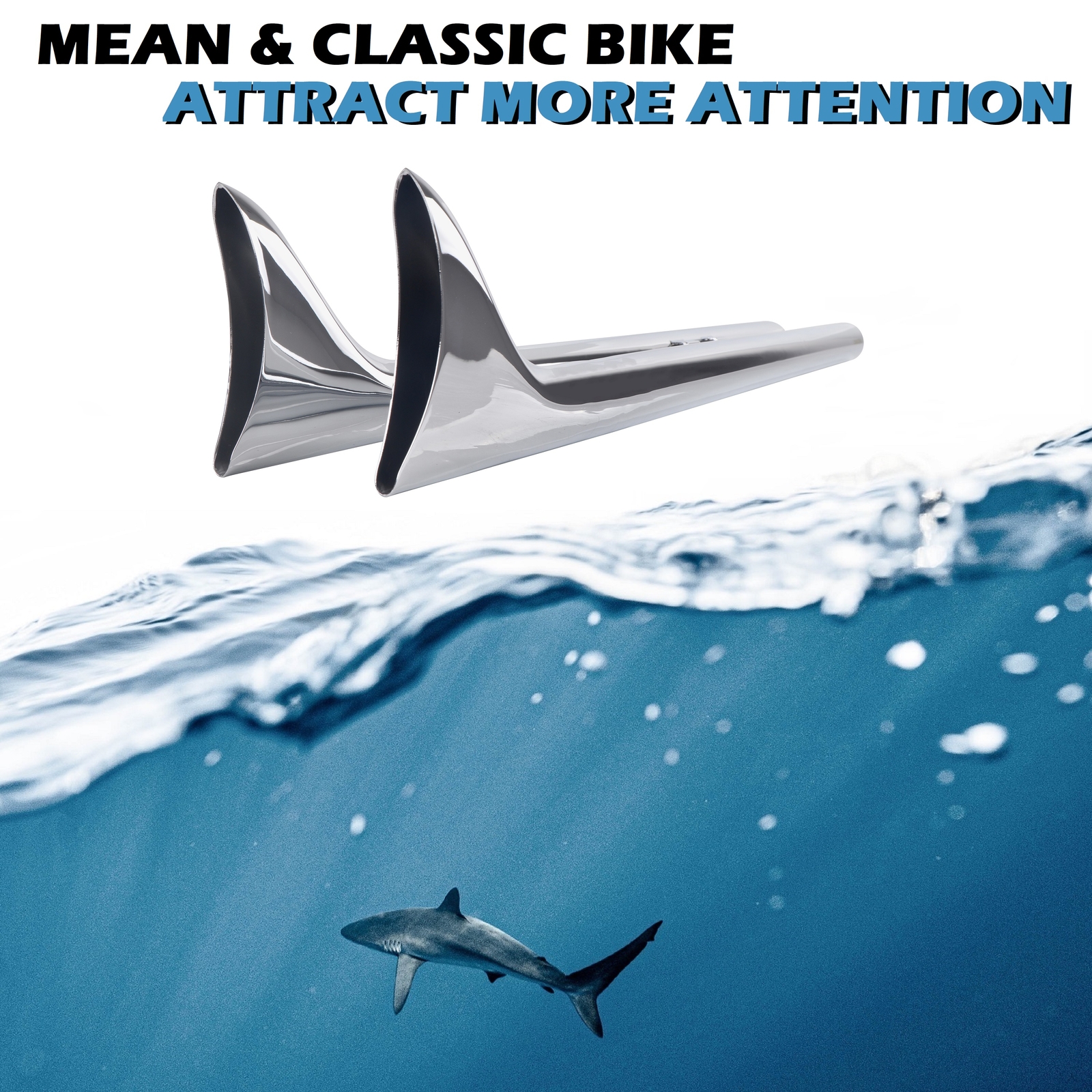 39'' Fishtail Pipes for Harley Softail with 1.75'' True Dual Exhaust Head Pipes