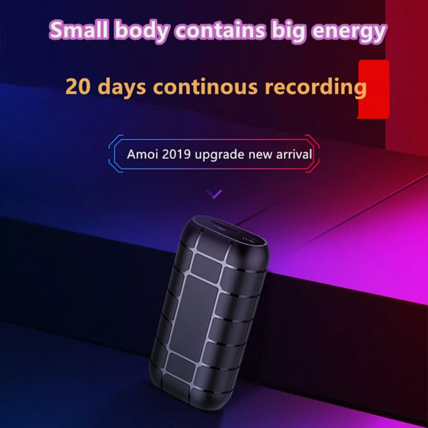 500Hrs Mini Spy Voice Activated Recorder Digital Audio Magnetic 64GB MP3 Player