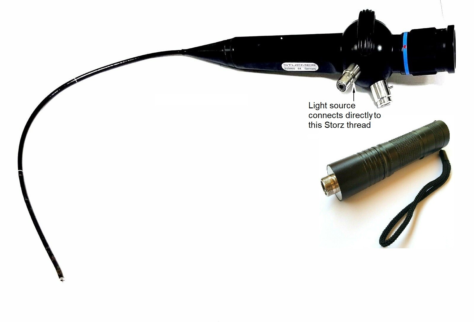 ClaraMed Endoscope LED Light Source + LG Battery + Smart Charger. L1