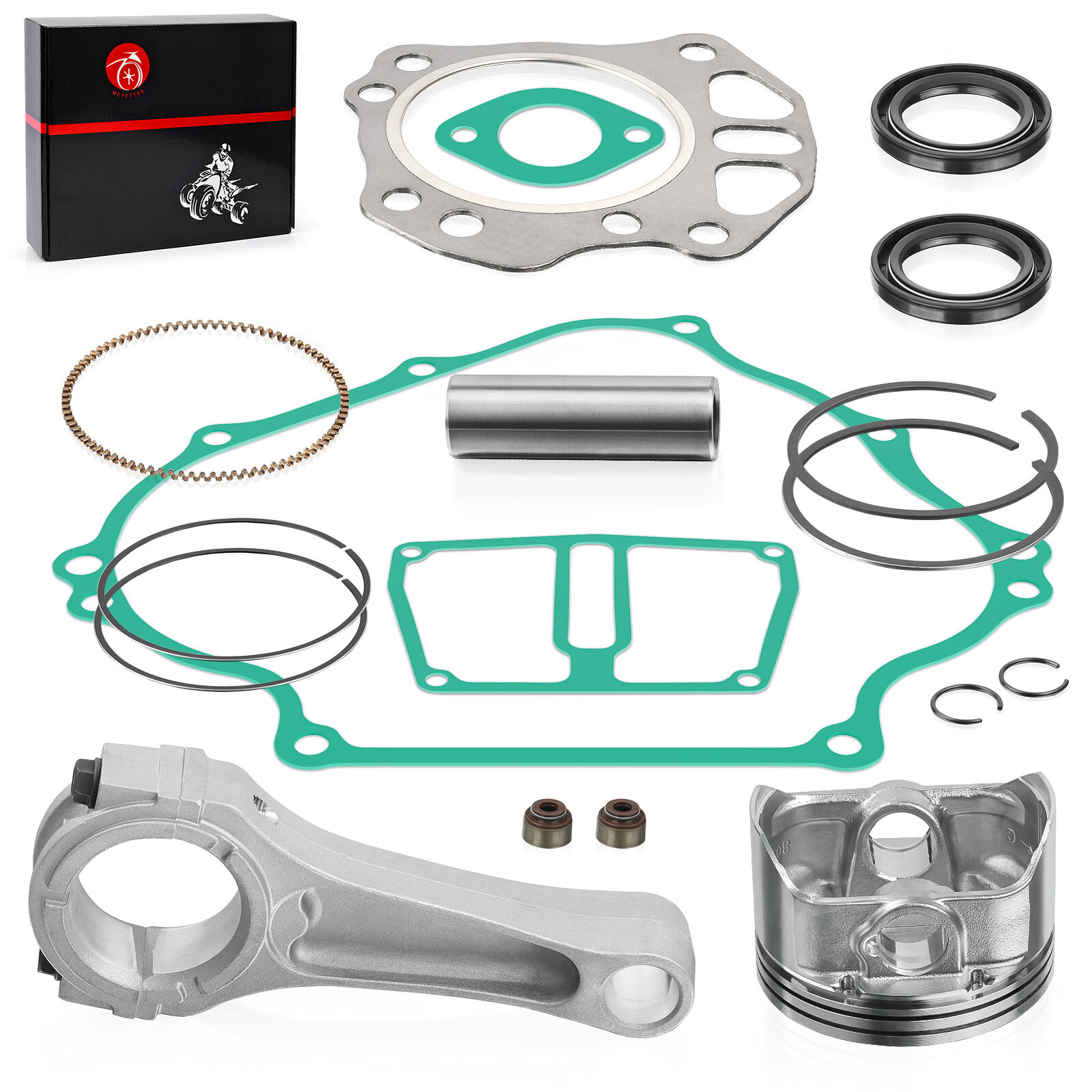 Engine Rebuild kit Piston Gaskets Connecting Rod for Kawasaki Mule 600 610 KAF40