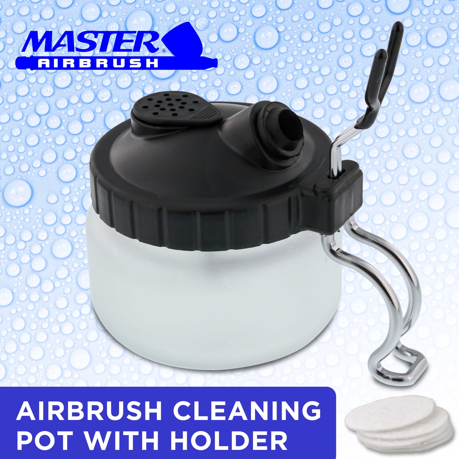Airbrush 3 in 1 Cleaning Pot with Holder; Cleans Out Art Paint, Holds Airbrush