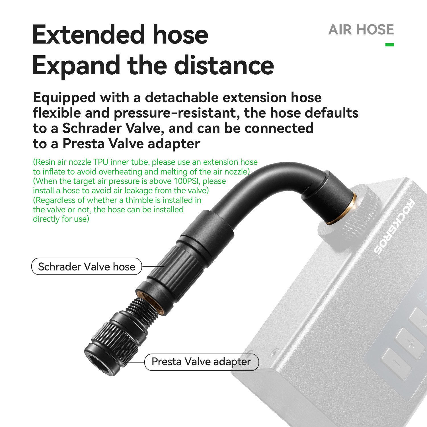 ROCKBROS Electric Air Pump Mini Bike120PSI Portable Fast Inflation FV/AV 240mAh