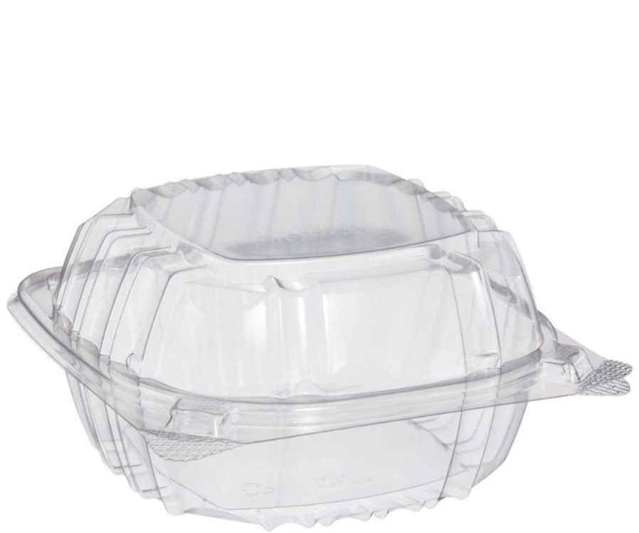 Dart C57PST1 ClearSeal 6″ Square Plastic Hinged Container 500/Case OPS