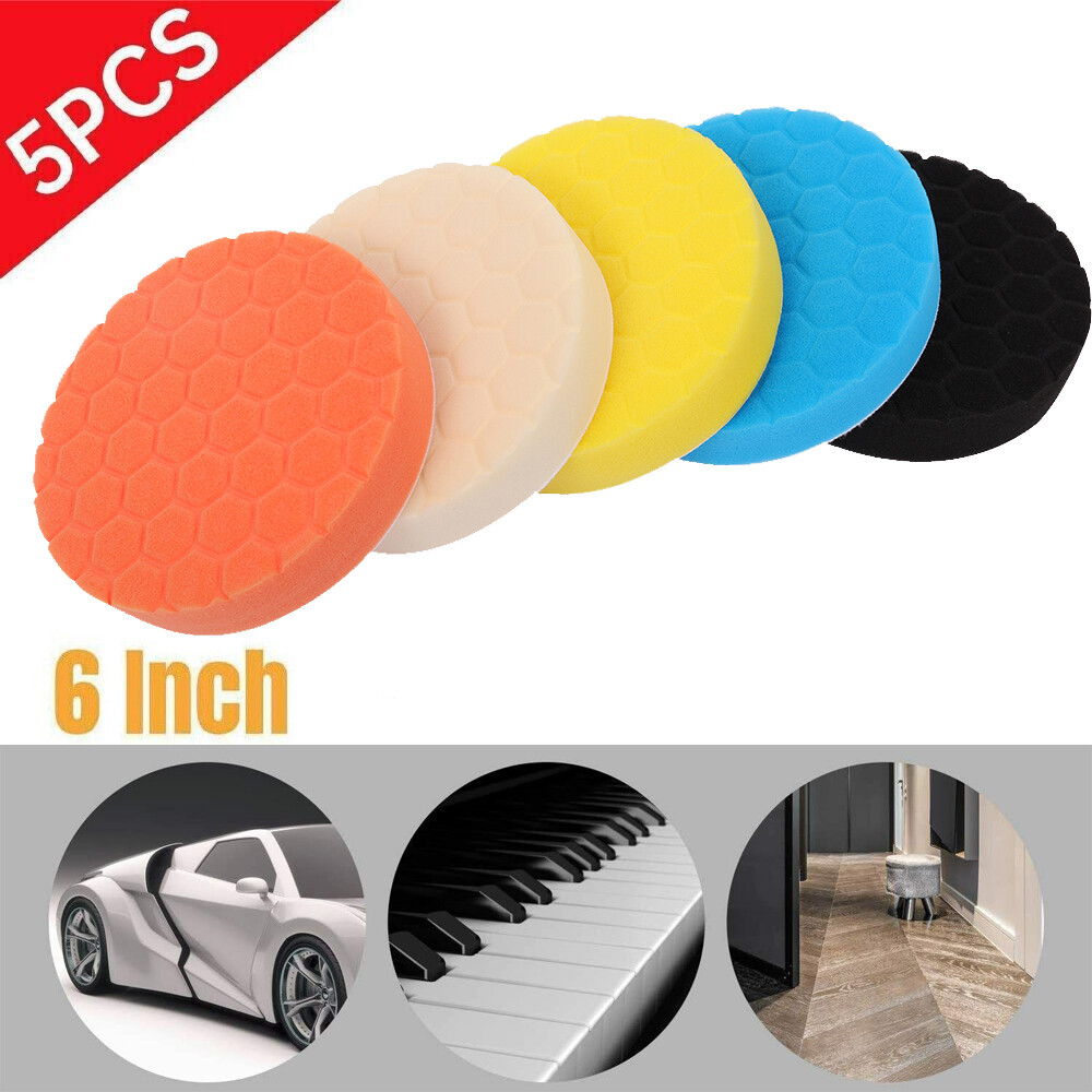 5PCS Polishing Pad 6inch Car Polisher Foam Buffer Waxing Finishing Buffing Wheel