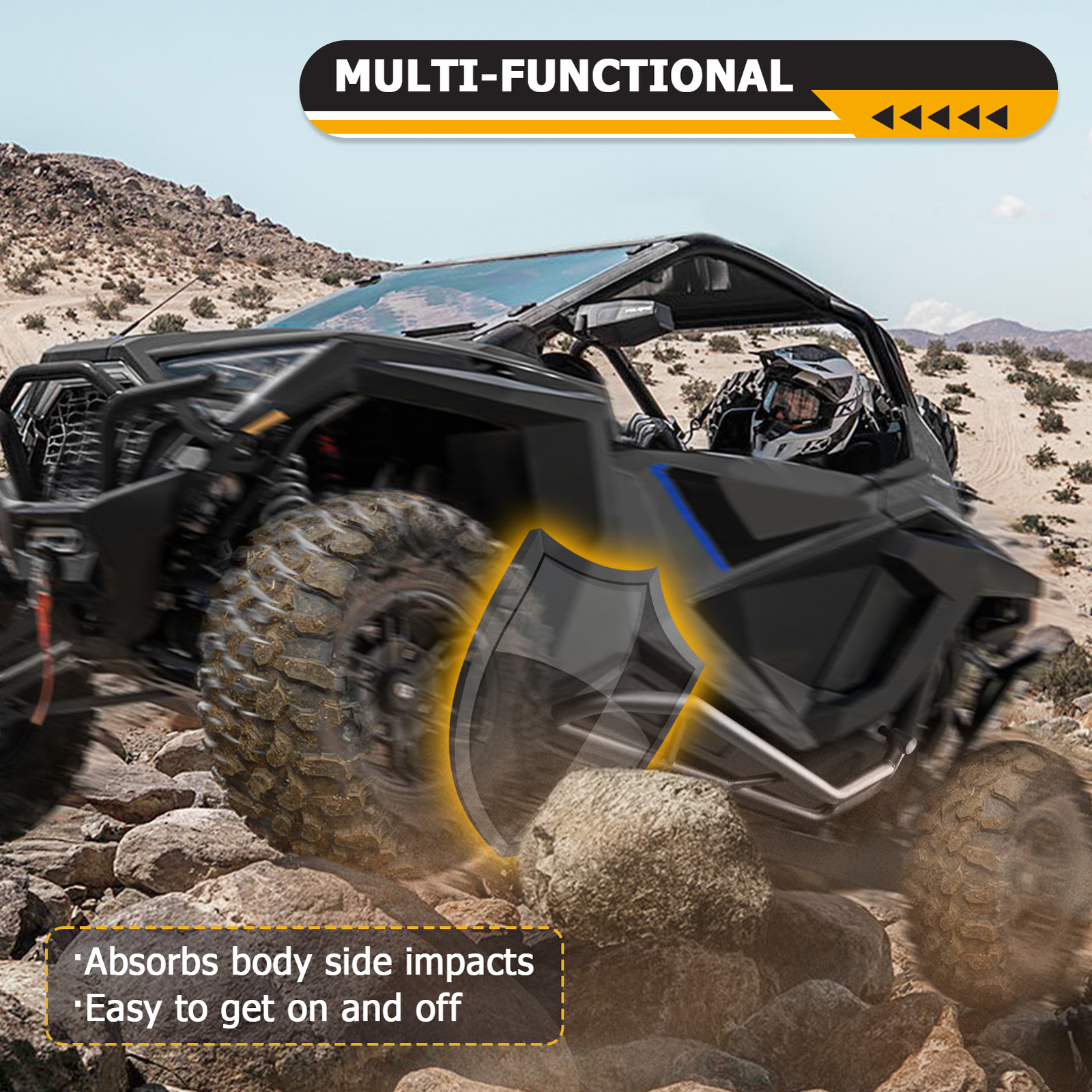 WEISEN Steel Nerf Bars Rock Sliders For 2020+ Polaris RZR Pro XP/Turbo R/Pro R