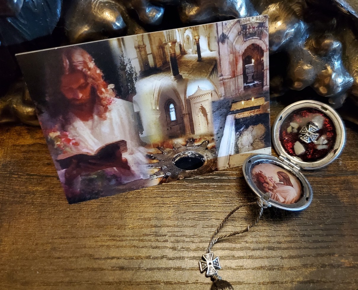 Life of Jesus Locket Nativity, Church of Ascension, Cenacle, Tomb of Jesus