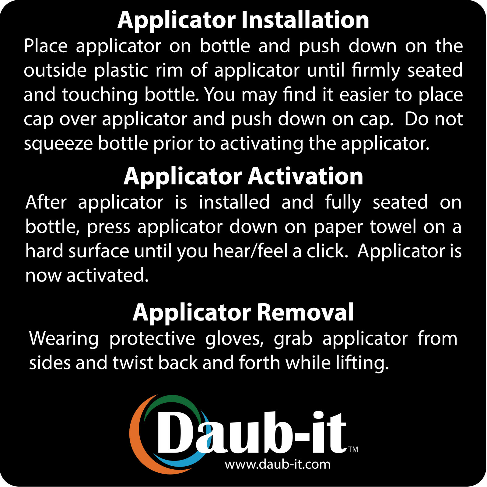 Daub-it Empty Bottles with Mohair Dauber Applicator - 2 Pack -4 Ounce- HDPE