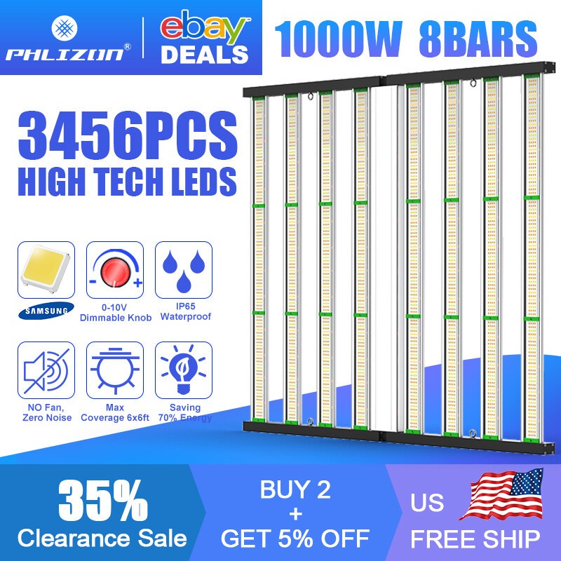 1000W 8Bar Spider Samsung LED Grow Light Full Spectrum Indoor Plants Commercial