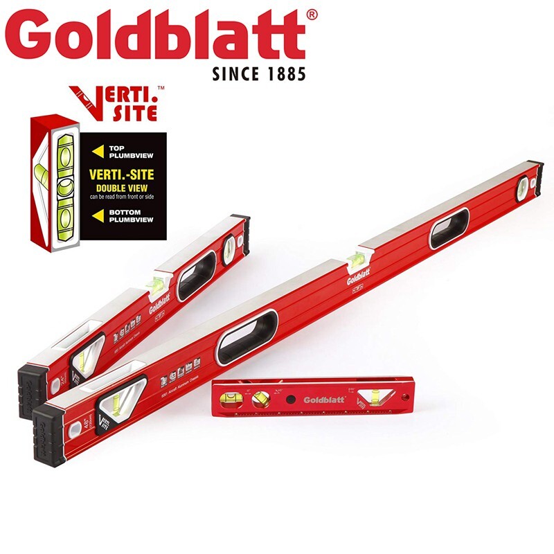 Goldblatt 3PCS Torpedo Level Set 9" 24" 48" Spirit Level Included Aluminum Alloy