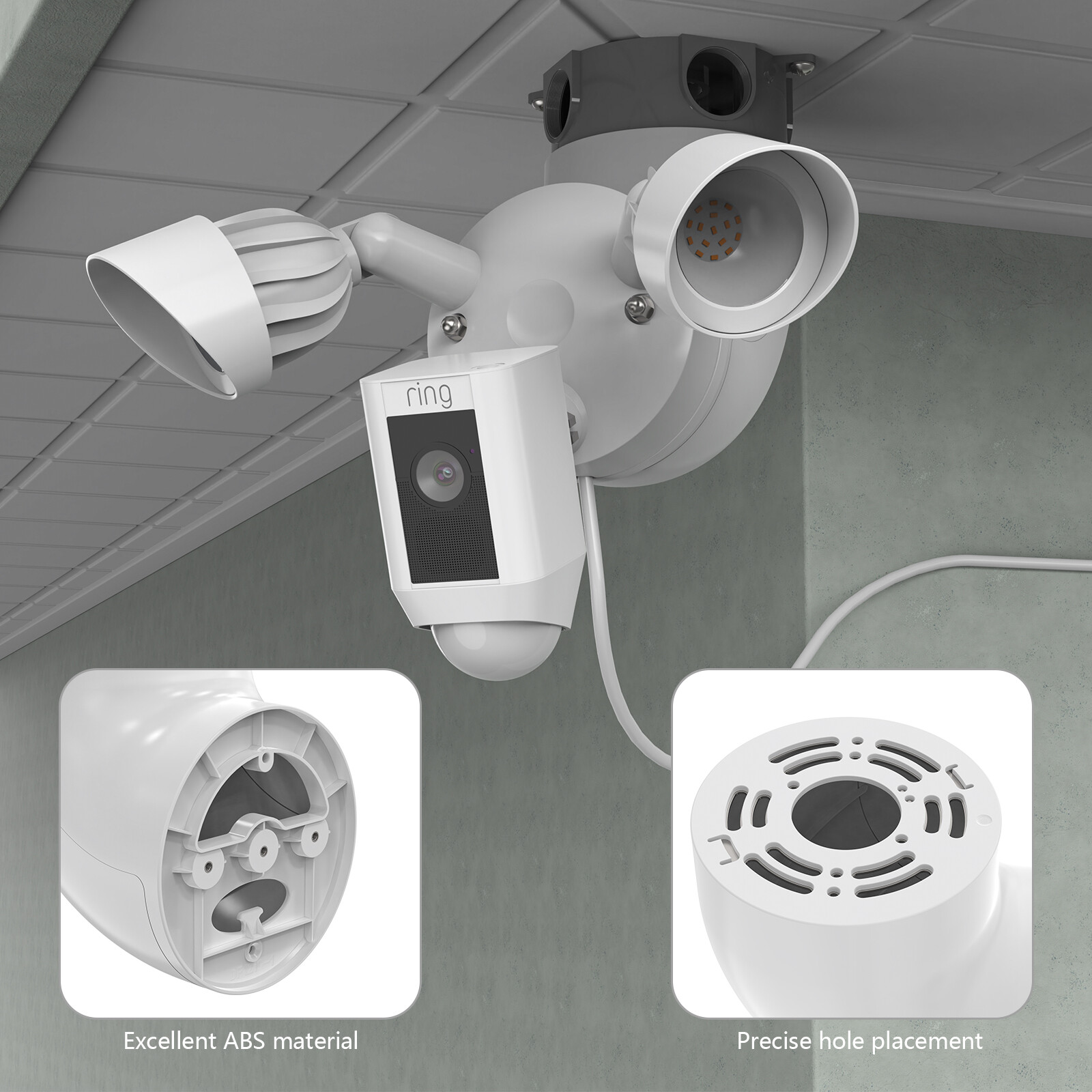 Eave Mount for Ring Floodlight Cam Wired Plus/Pro,Ring Plug-In Mount