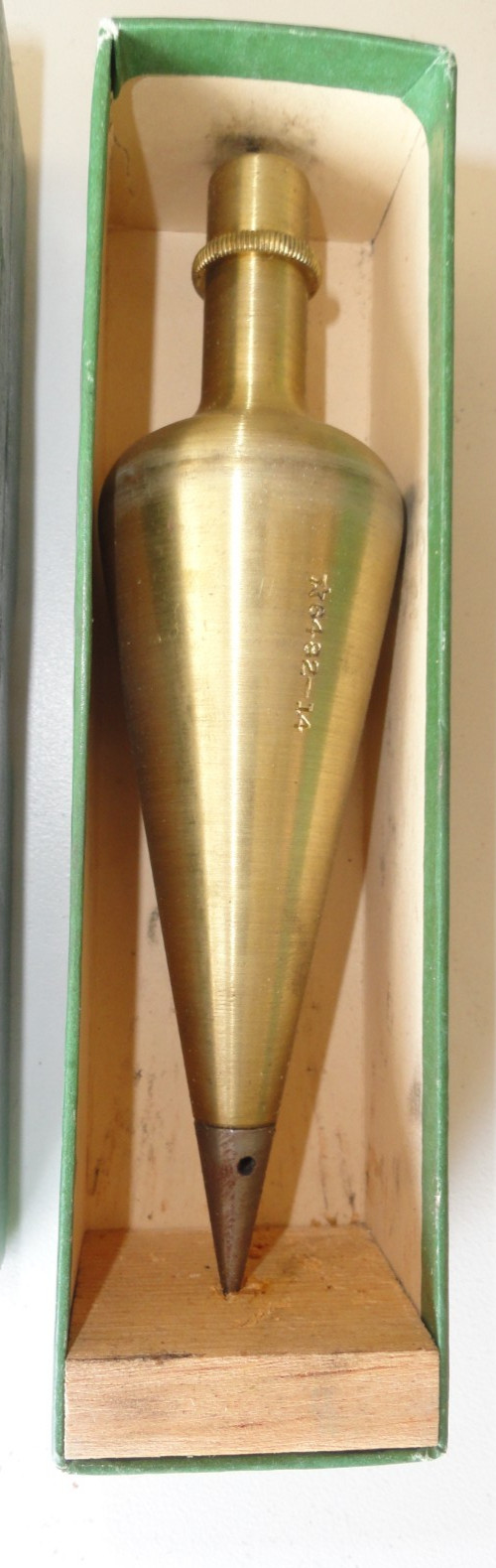 Vintage K&E  Plain Brass Plumb Bob 6482- 14 ounce