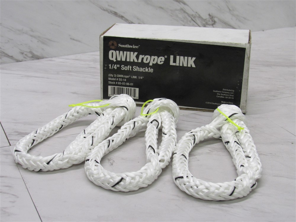 NEW in Box Southwire SS-14 QWIKROPE LINK SOFT SHACKLE 1/4" 3 Pack!
