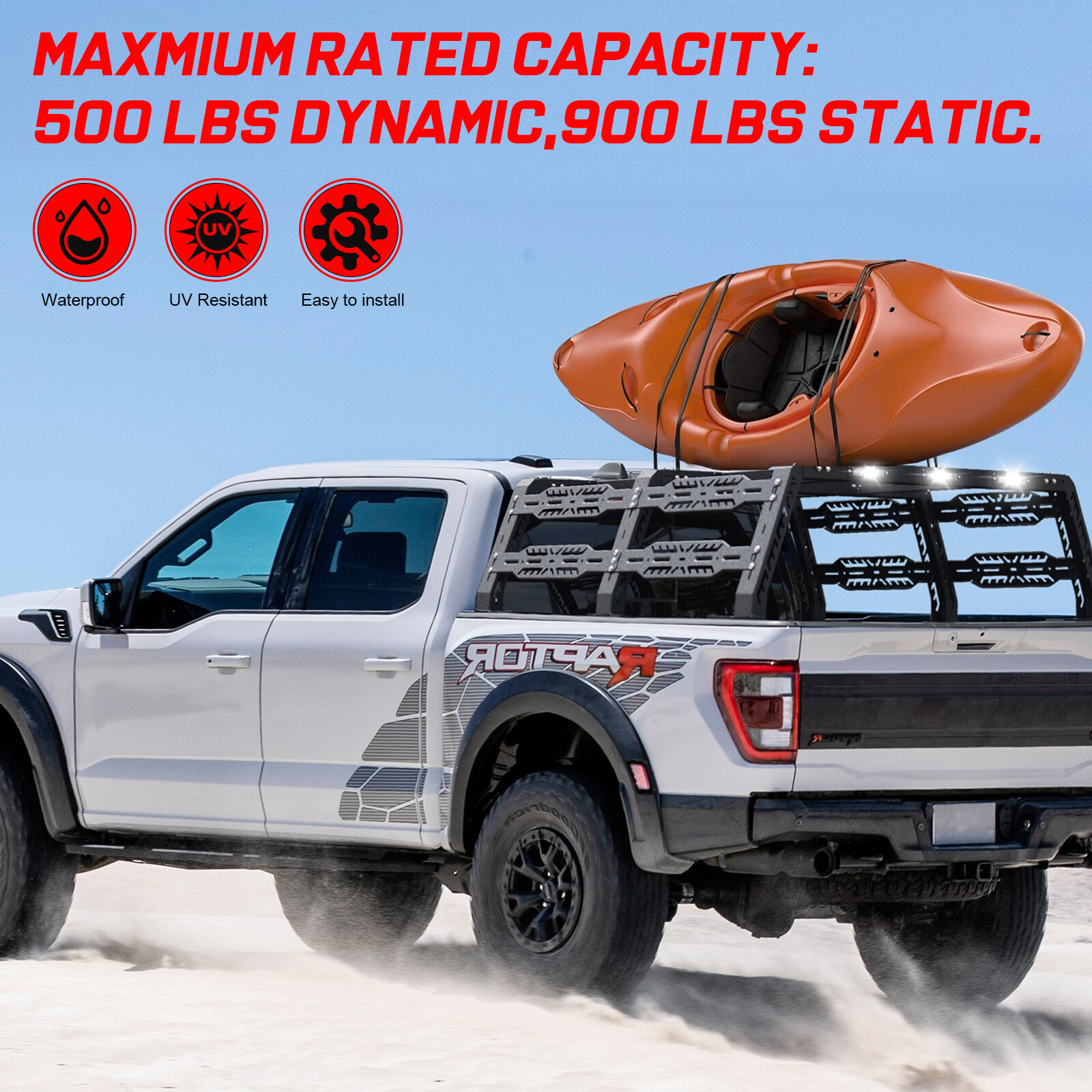 FOR Ford/Dodge Ram/Tundra/Silverado(6.5FT)/Nissan Titan Full Size Truck Bed Rack