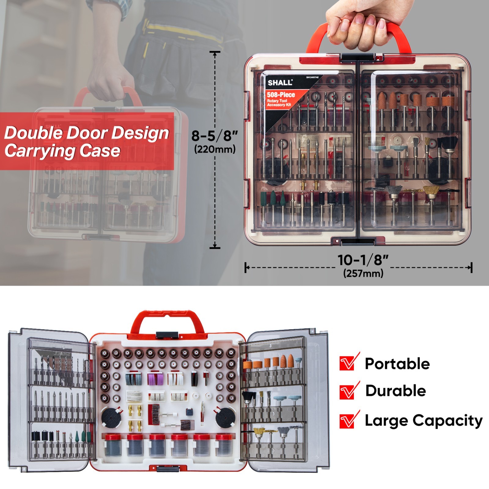 SHALL 508pc Rotary Tool Accessories Kit Multifunctional Set,Perfect for Cutting