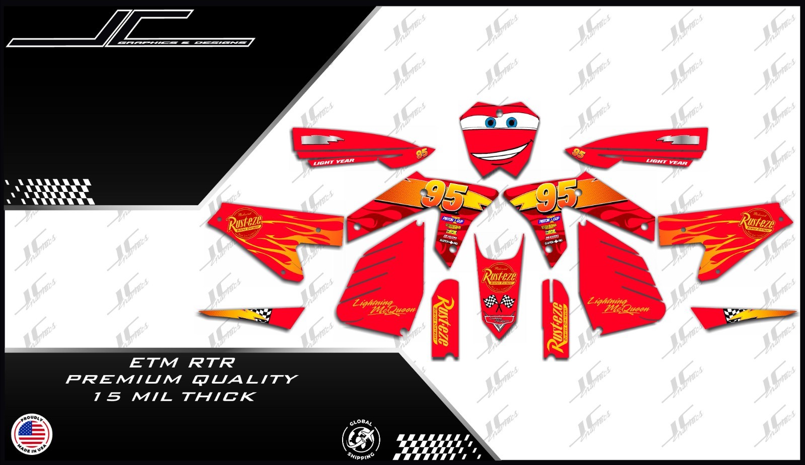 ETM RTR graphics kit decals  THICK AND HIGH GLOSS .....