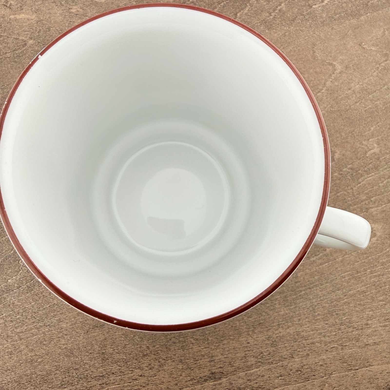 Vintage Porsgrund Norway Octavia Red Rim Coffee Tea Cup Mugs 8oz Faceted Set