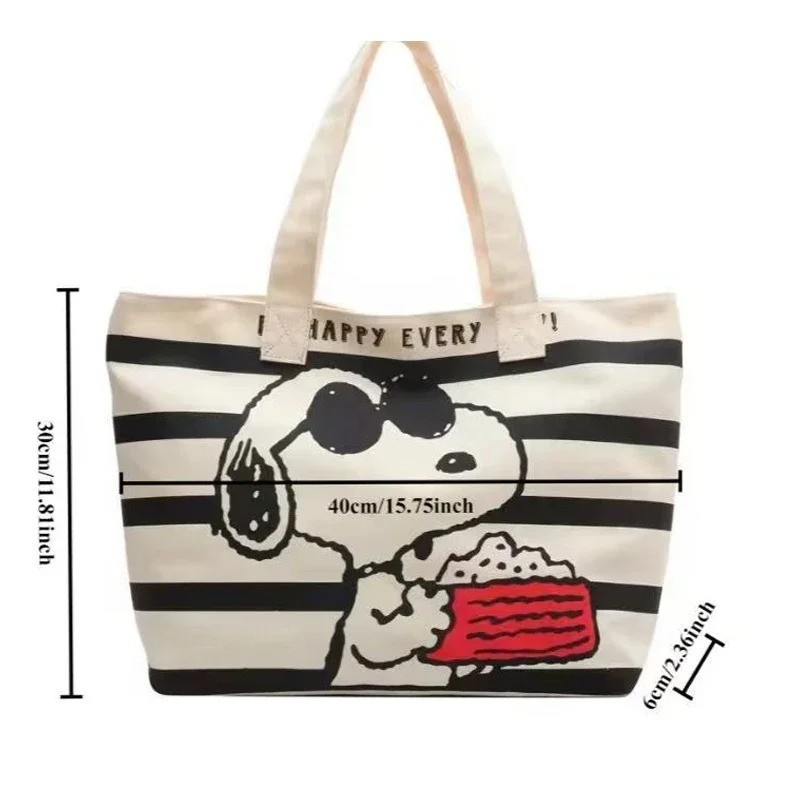 Peanuts Snoopy Joe Cool Large Canvas Tote Shoulder Bag Unisex New*