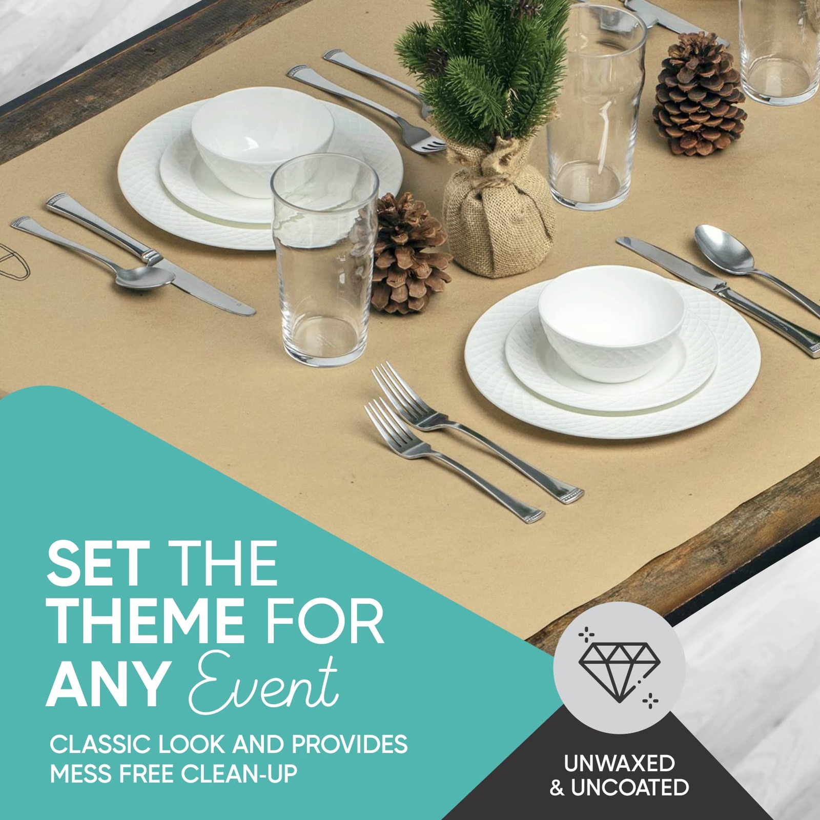 17.5" x 1200" Brown Kraft Paper Basis Thick Roll Packaging Shipping Wrapping