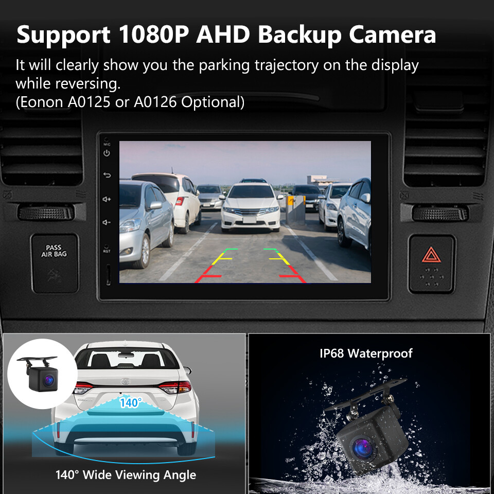 Q04SE CarPlay Android Auto 10 Double 2 Din 7"Car Stereo GPS Radio WiFi Head Unit