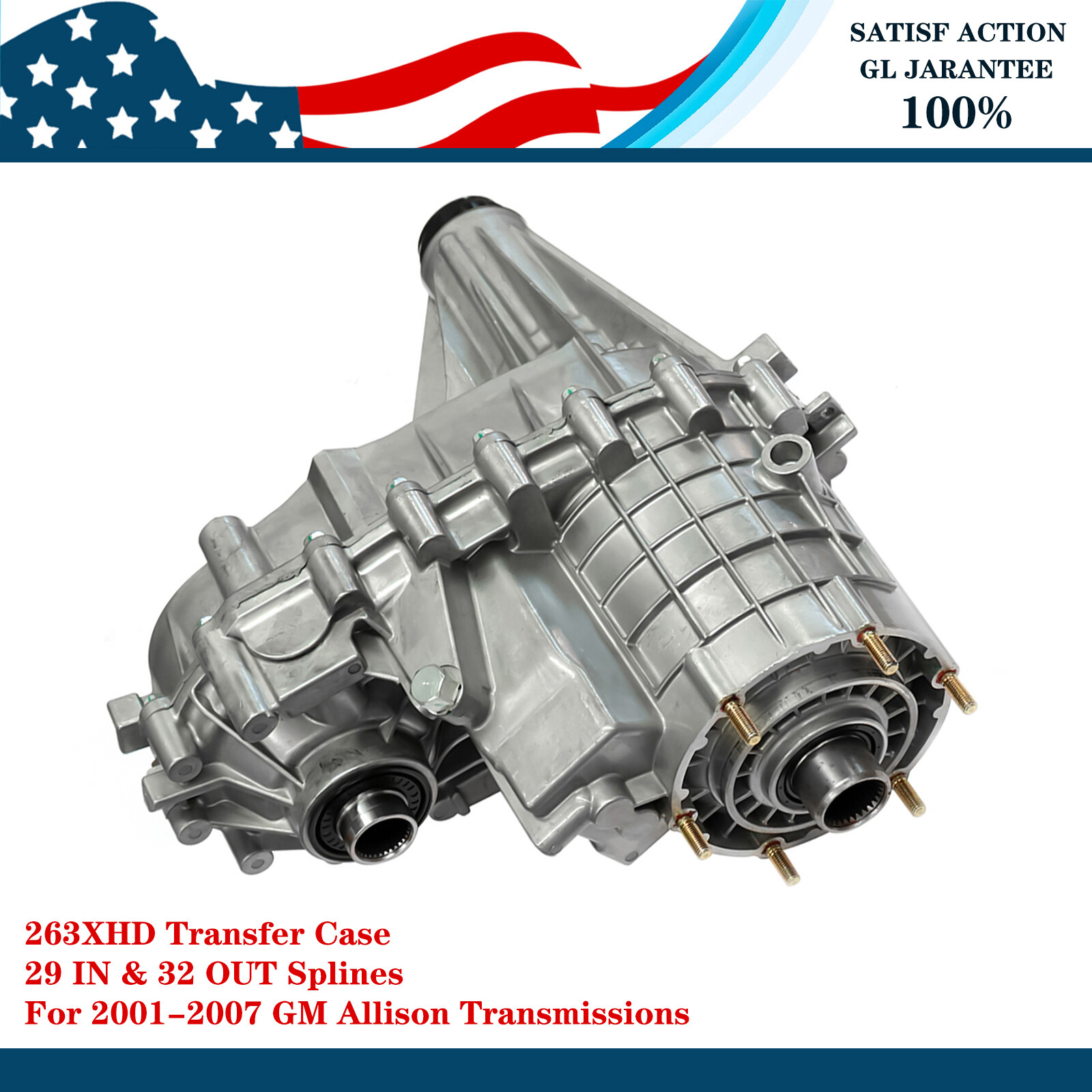 263XHD Transfer Case Duramax 6.6 Diesel 8.1 Gas Engine Aluminum Rear Case 4WD