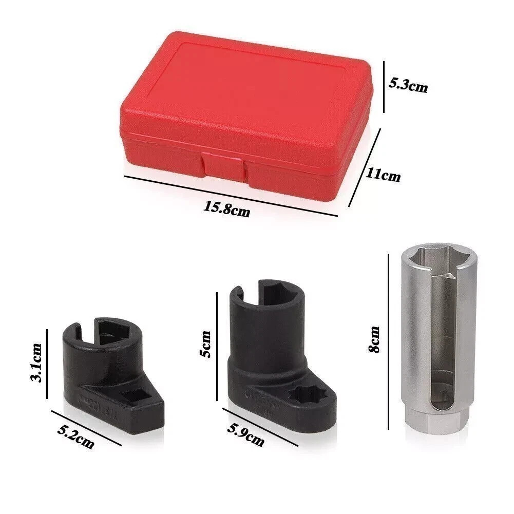 O2 Oxygen Sensor Socket Thread Chaser Set 5PCS O2 Sensor Wrench Removal Tool Kit