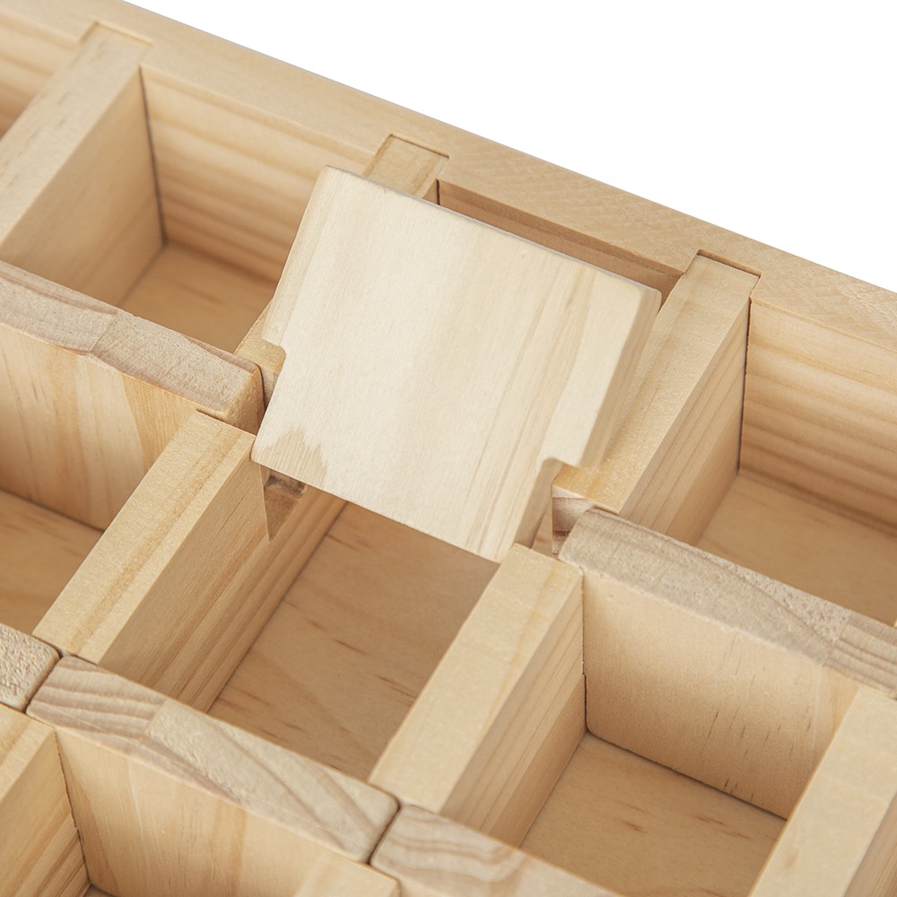 30-Grid Wooden Display Box for Crystals Rocks Minerals Collectibles Adjustable