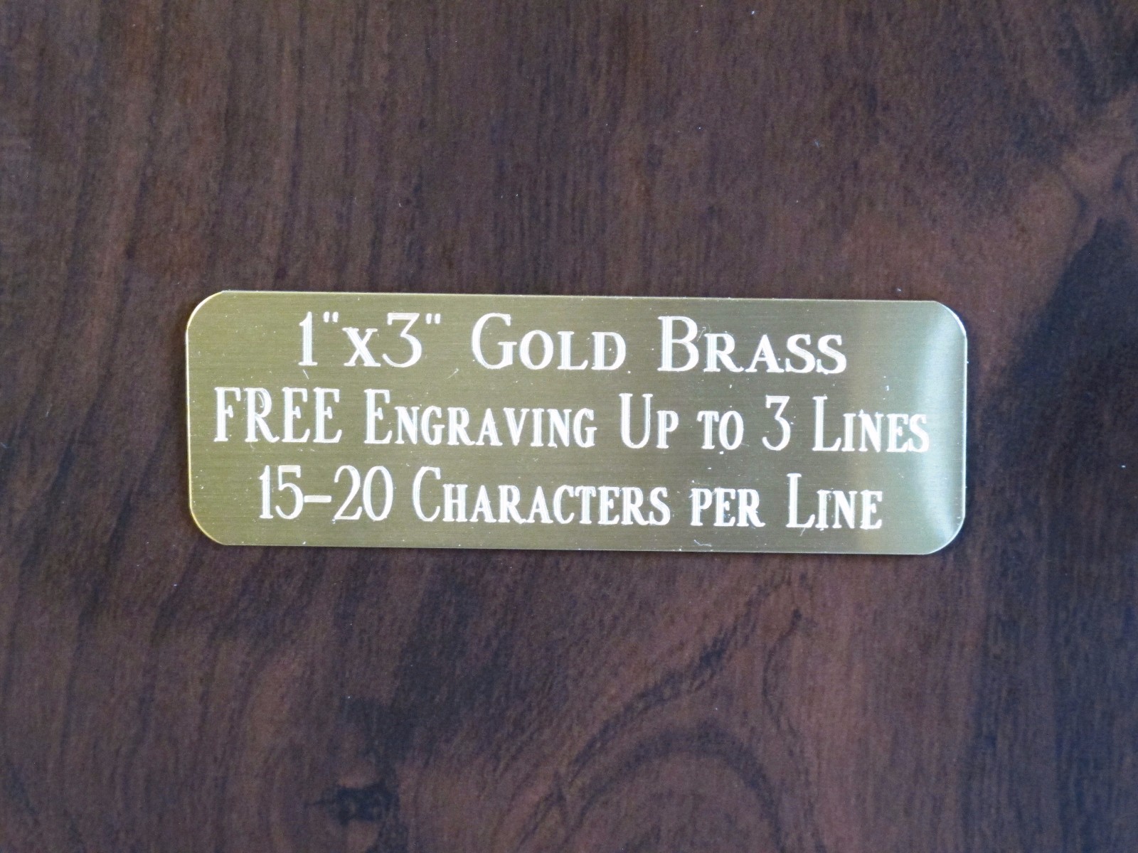 1"x3" GOLD BRASS NAME PLATE ART-TROPHIES-GIFT-TAXIDERMY-FLAG CASE FREE ENGRAVE