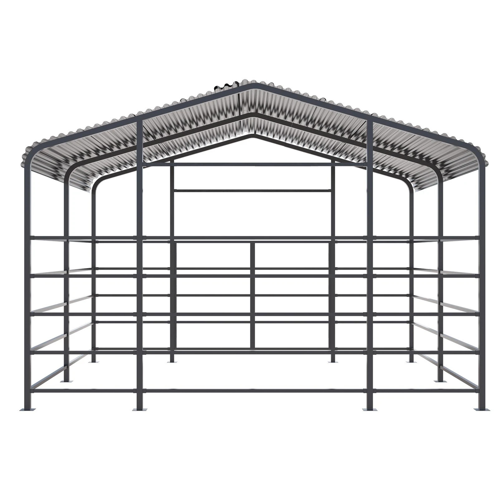 13x13FT Metal Farm Animal Shelter Livestock Shed Cowshed Outdoor Pasture Housing