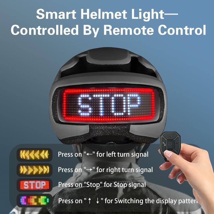 Adult Cycling Smart Helmet LED Rear Light Turn Signals App Control Road Mountain