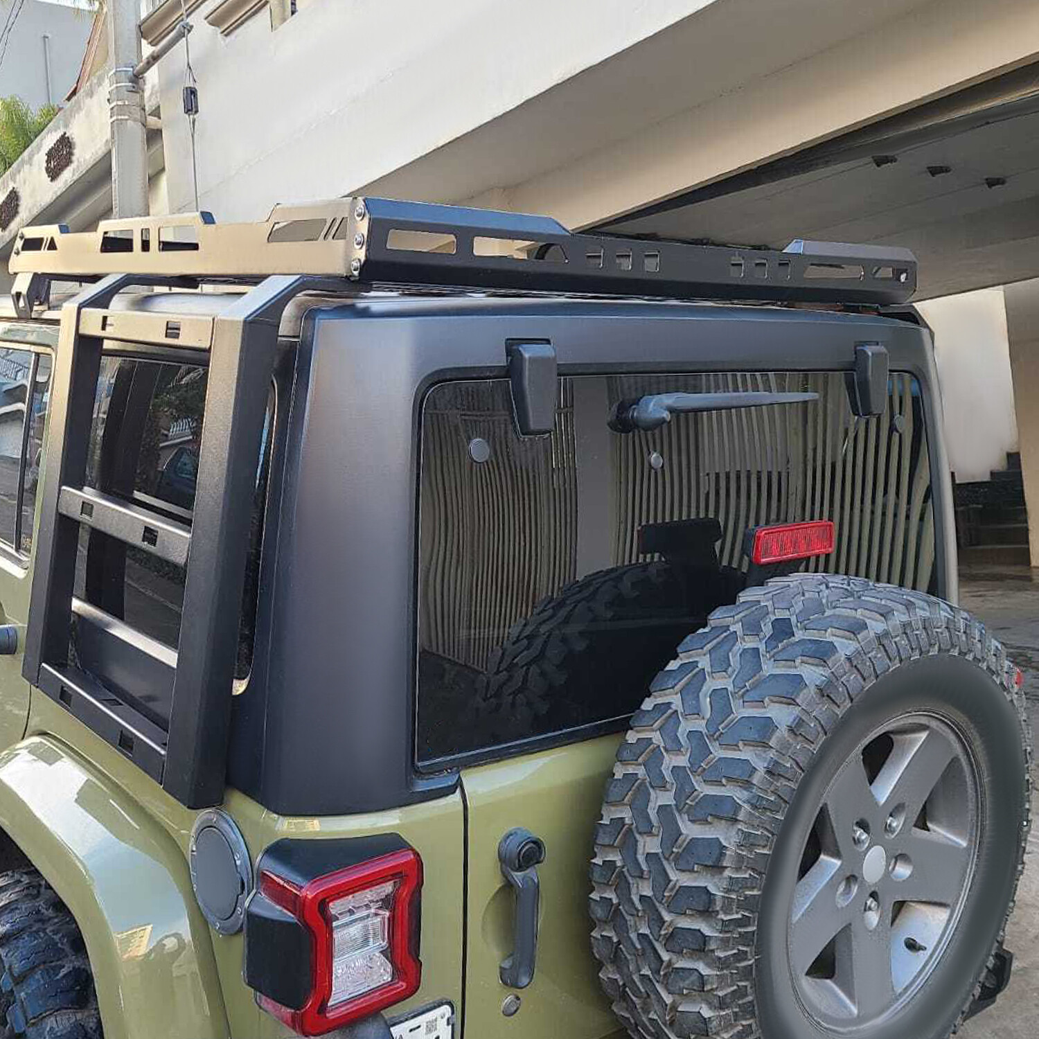 Roof Rack Cargo Basket Luggage Carrier & Ladders For 2007-2018 Jeep Wrangler JK