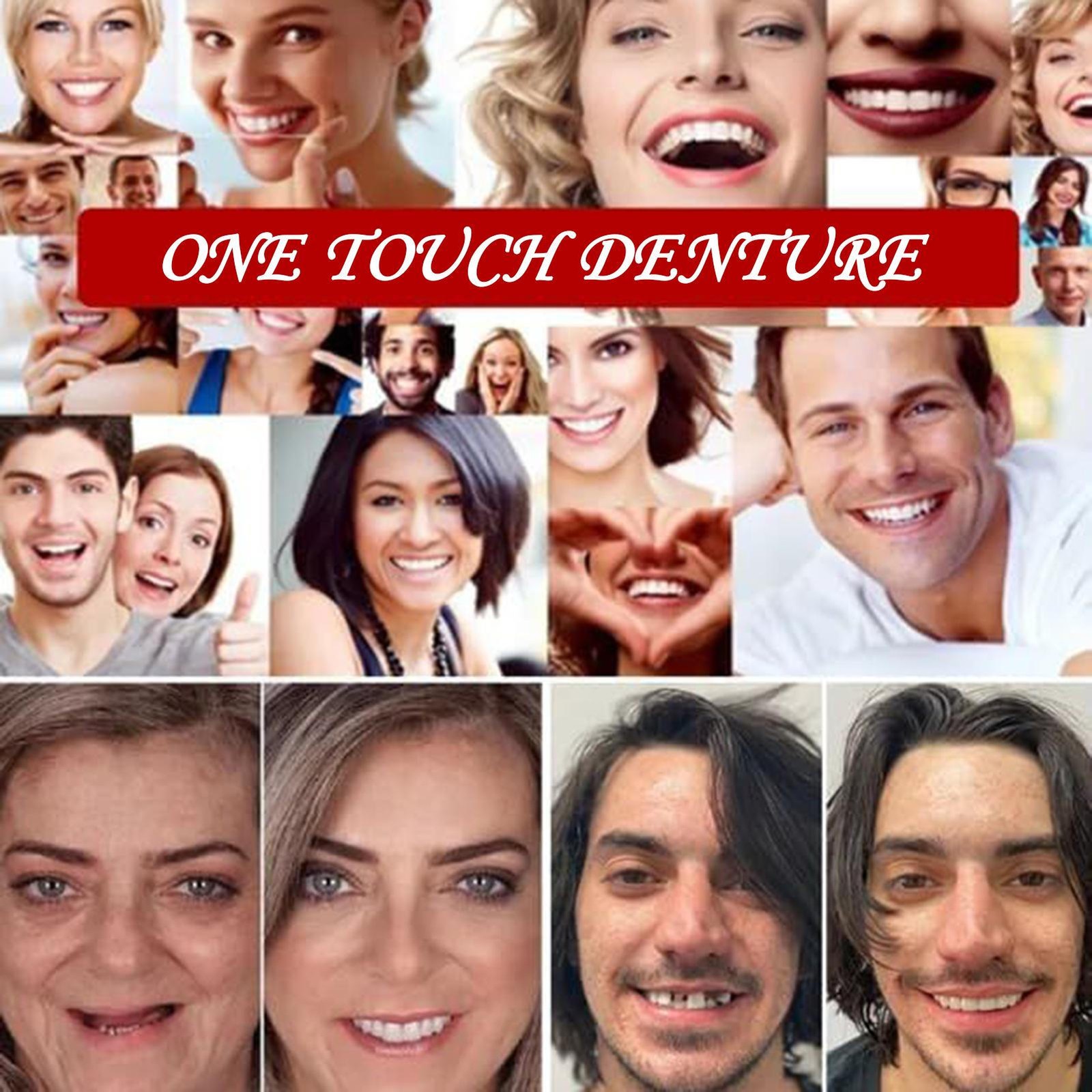 False Teeth, Dentures For Women And Men, Upper And Lower Silicone Denture Set