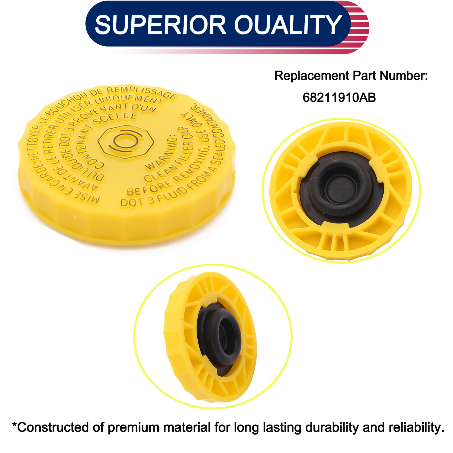 Brake Fluid Bottle Tank Reservoir Cap for 2015-2020 Chrysler 200 Pacifica