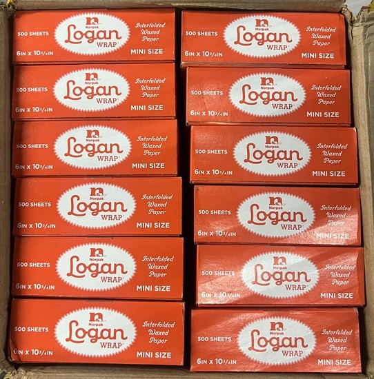 Norpak Logan Wrap Mini Size 6" x 10 3/4" Interfolded Waxed Paper 6000 Sheets