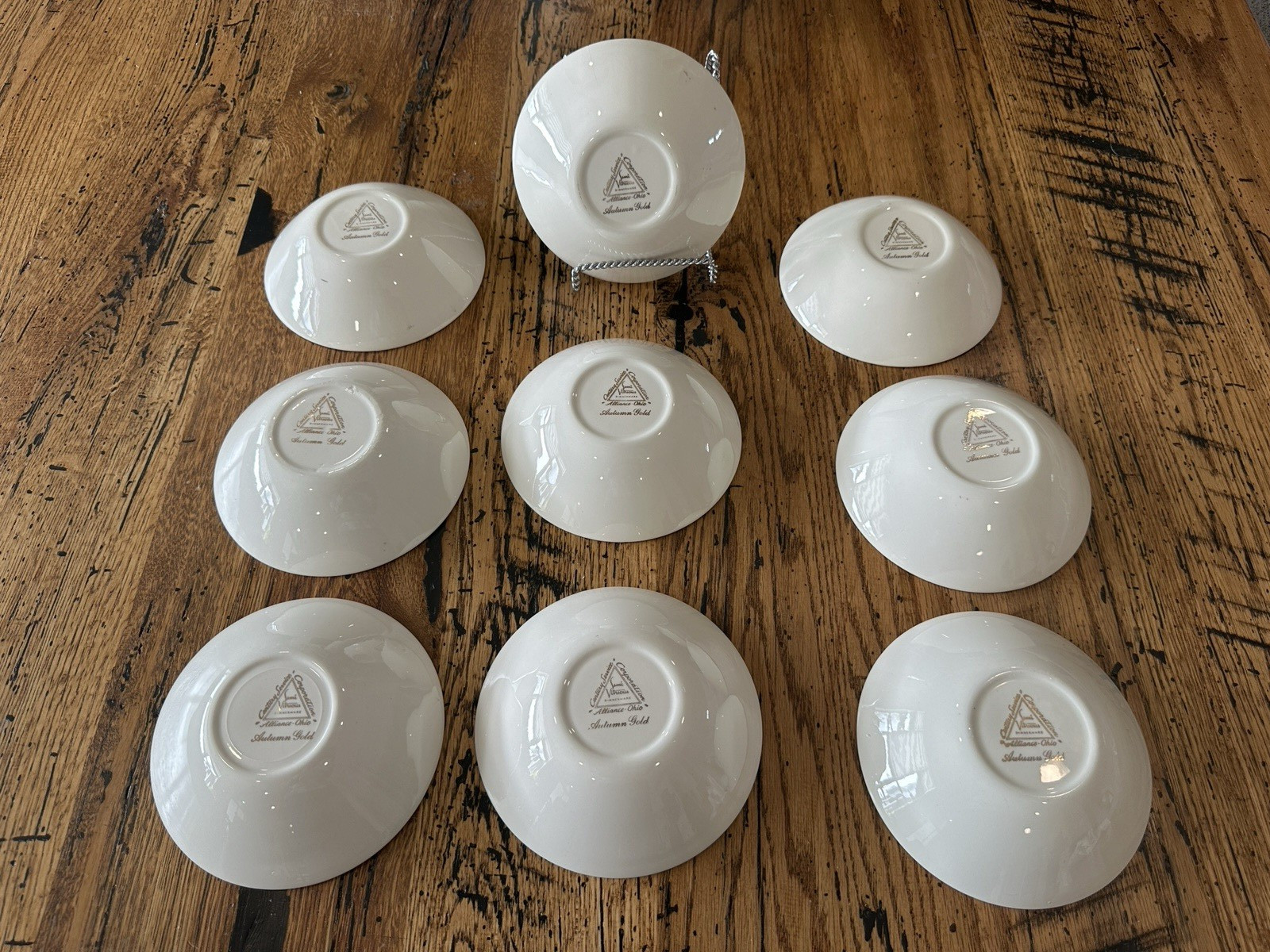 Set of 9 VTG Century Service Autumn Gold Wheat 5 3/8" Fruit Dessert Bowls