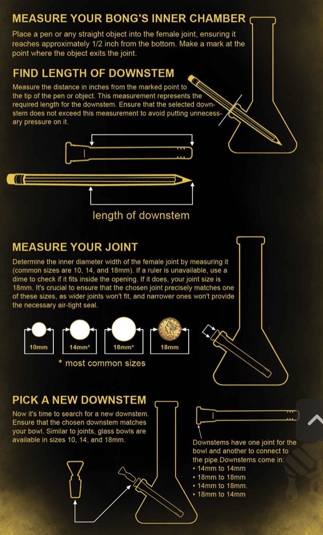 14mm Glass Downstem 45 Degree Curved Bent 3” 4” 5” 6” Inch Grommet Premium Perc