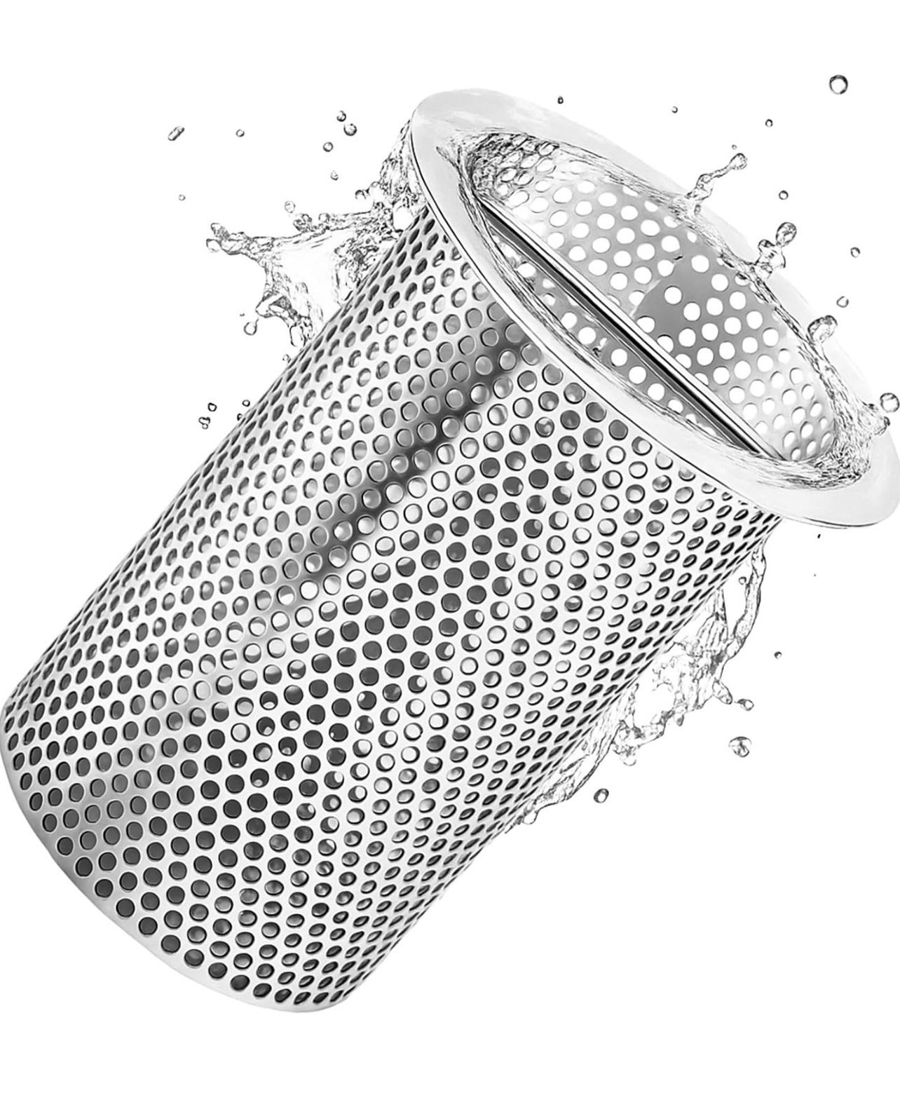 4" Diameter Commercial Floor Drain Strainer 6" Tall Perforated New