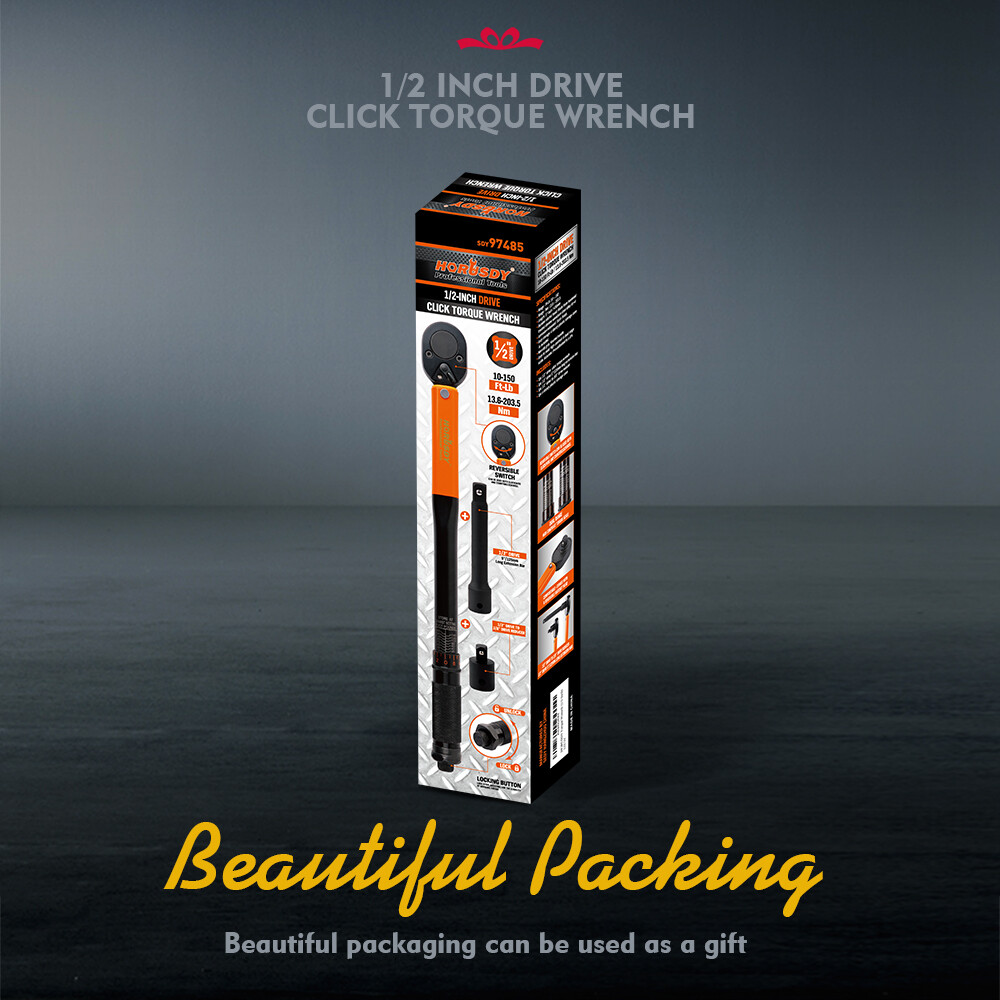 1/2" Torque Wrench Snap Socket Professional Drive Click Type Ratcheting