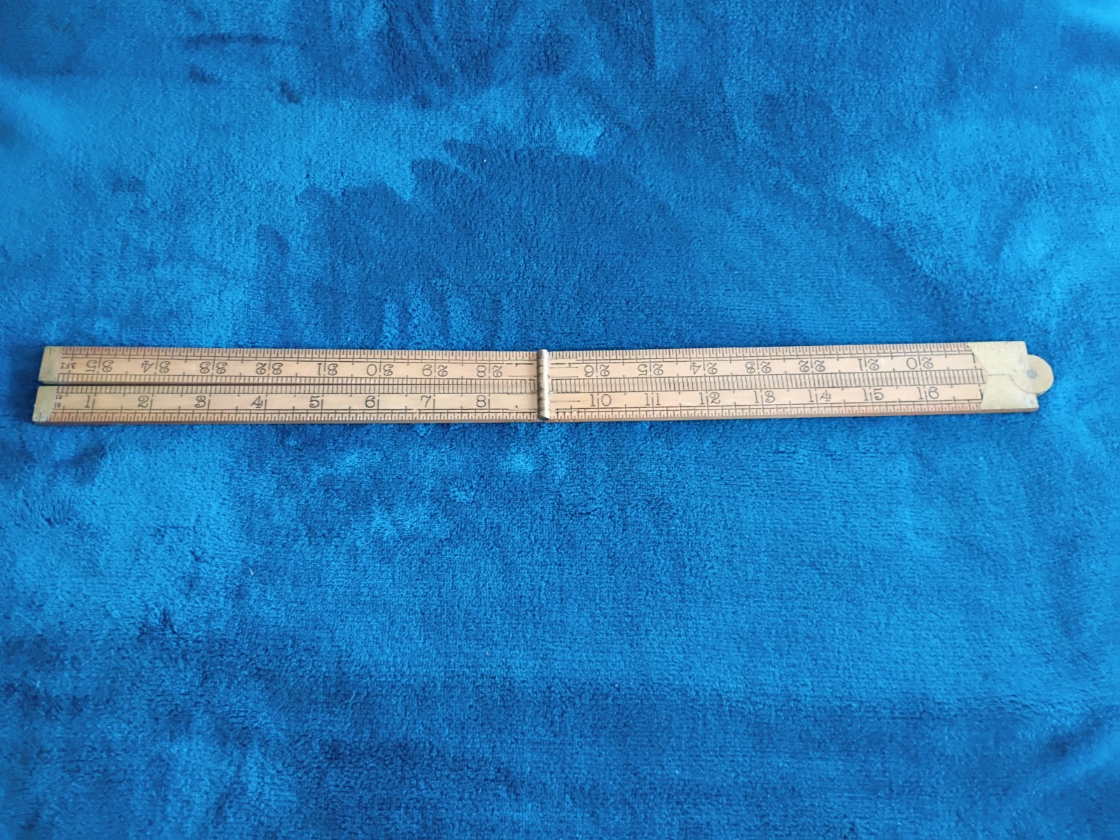 VINTAGE RABONE CHESTERMAN BOXWOOD & BRASS 36 ” FOLDING WOODEN RULE RULER No 1380