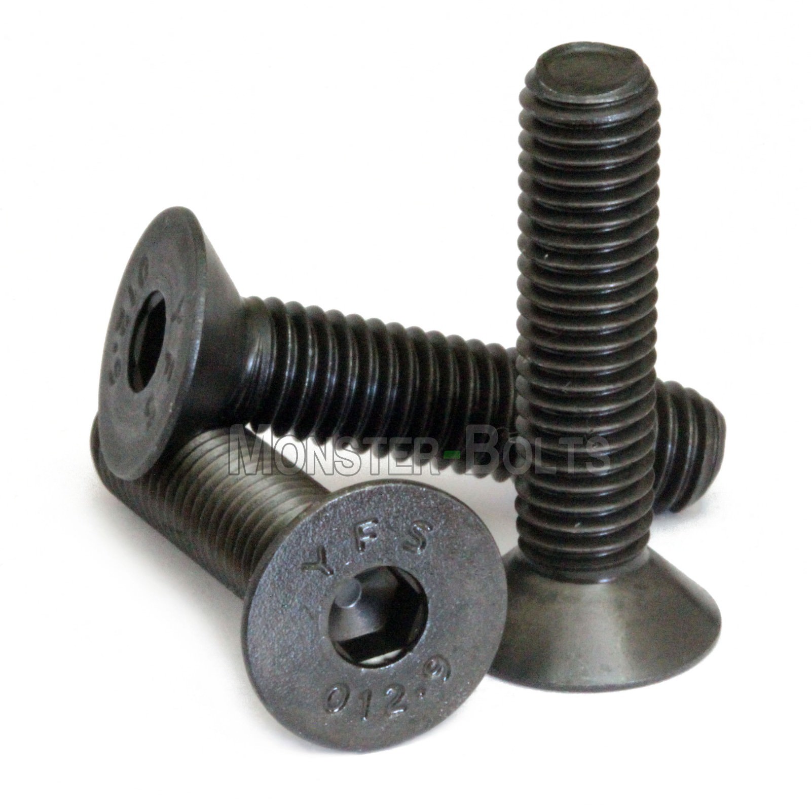 M4 Flat Head Socket Cap Screws, 12.9 Steel w/ Black Oxide DIN 7991, 0.70 Coarse