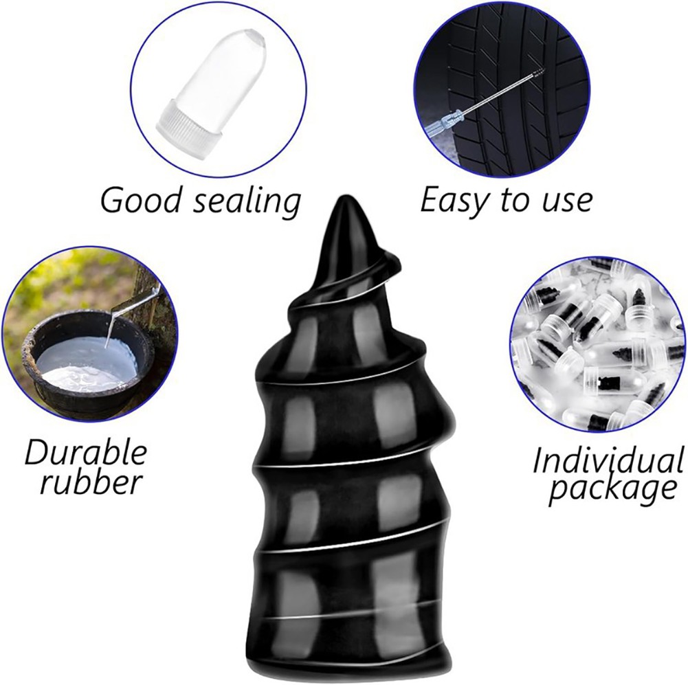 101 Pcs Rubber Tire Nail Repair Kit Screw In Tire Plugs for Car Truck SUV Van