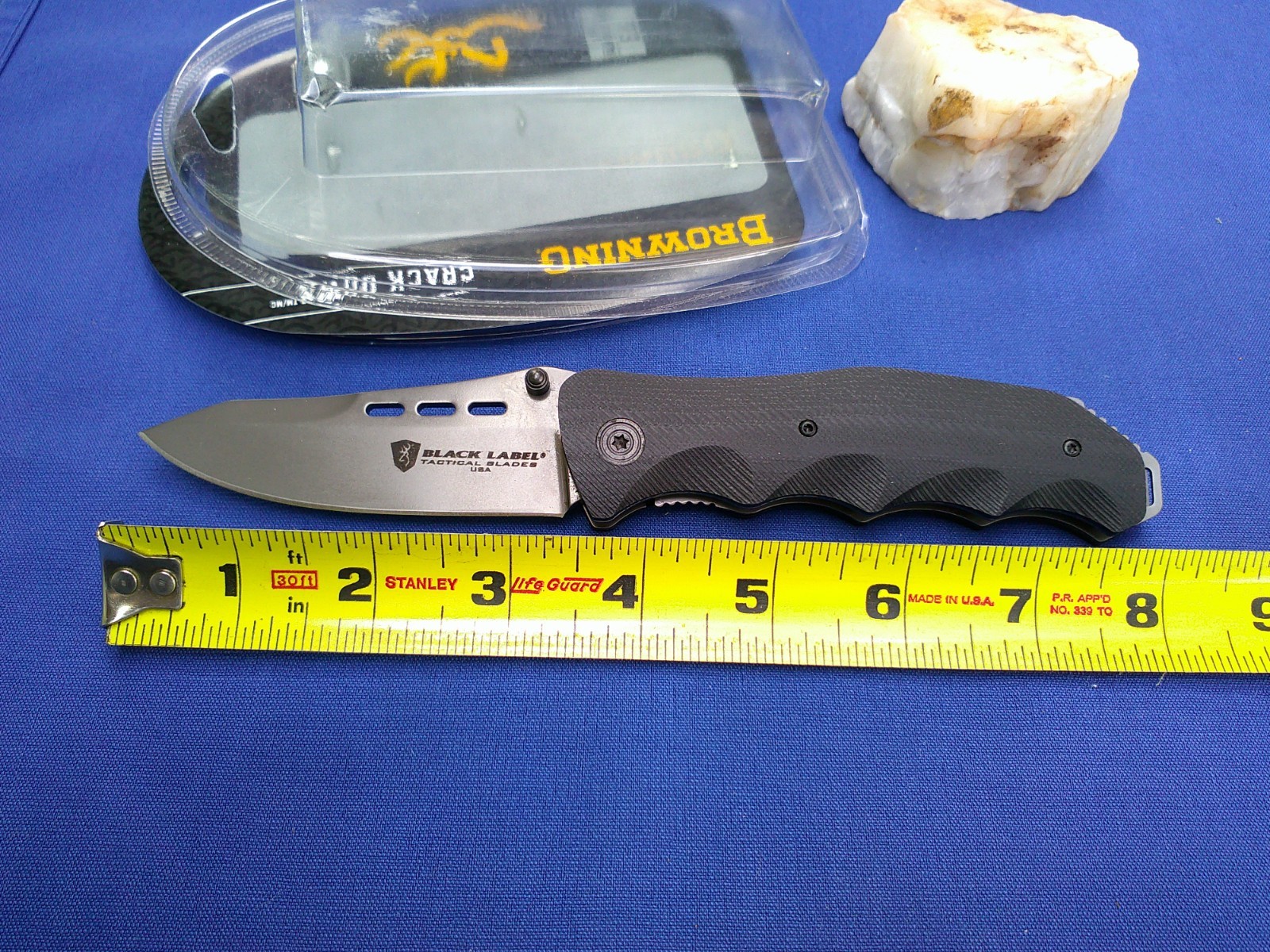 Browning Black Label Tactical USA Knife Spring Assist Liner G-10 Scales New USA