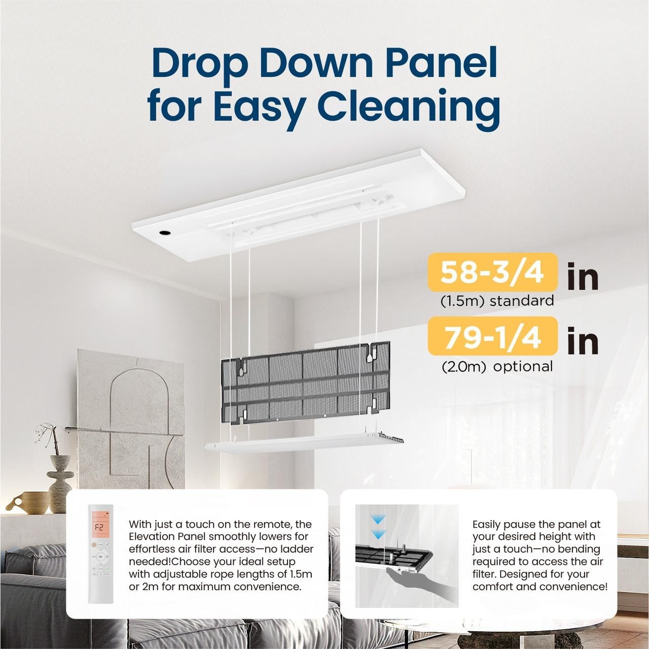 Senville 6000 BTU 1-Way Cassette Air Conditioner - Heat Pump 20.5 SEER2 16ft