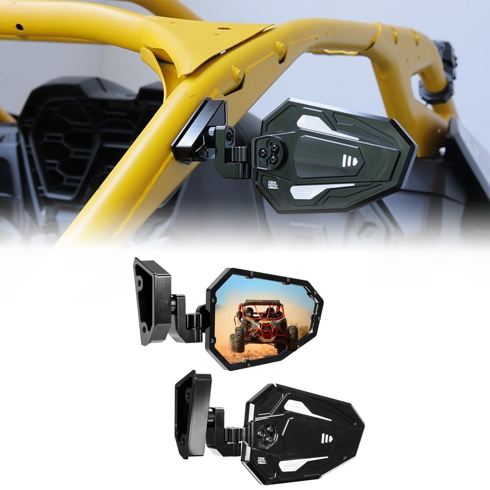 UTV Rear View Side Mirrors Aluminum for 2024-2025 Can Am Maverick R/R Max X RS