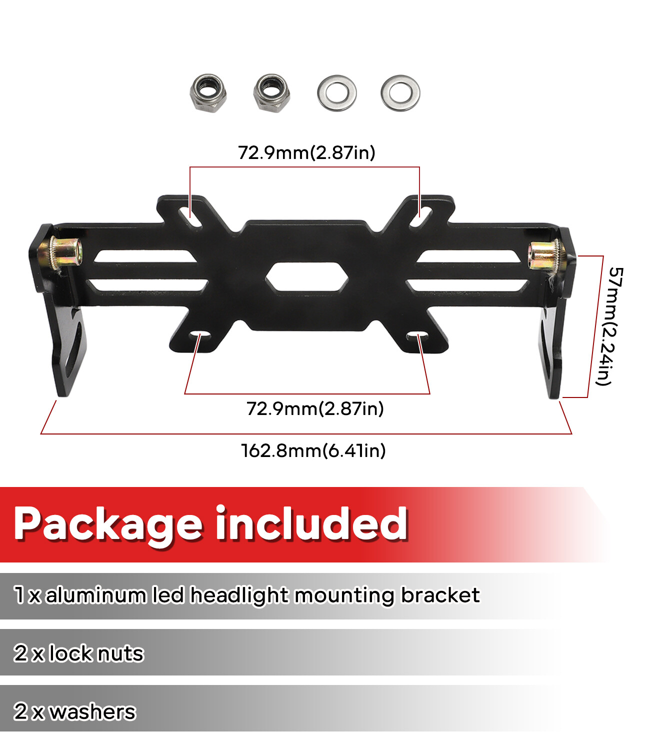 For Suzuki DR-650 DRZ400 LED Headlight Mounting Bracket Kit fits 4X6 Headlights