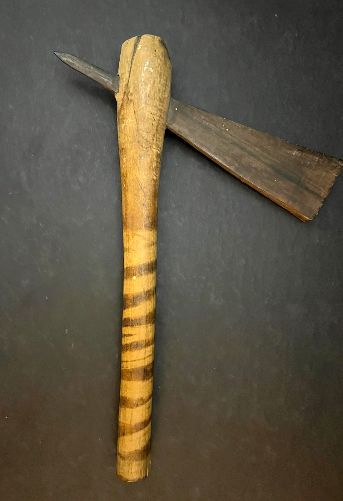 SPIKED WAR CLUB-TOMAHAWK Authentic Native American Antique Hand Carved