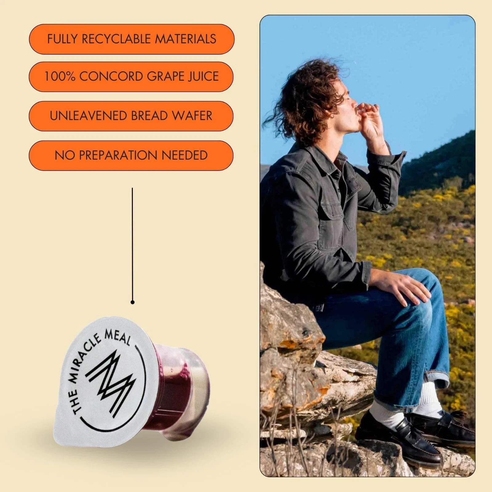 Communion Plus+ Cups Set – 100 with Wafer & 100% Concord Grape Juice