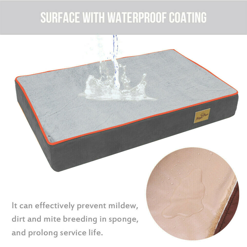 Thick Pillow Orthopedic Dog Bed Soft Foam Kennel Mattress Beautiful Stone Gray