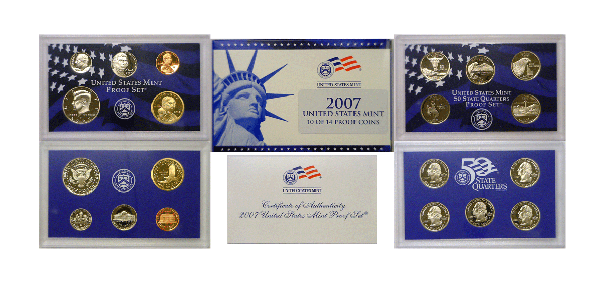 2007 10 Coin Proof Set OGP W/COA